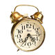 Small wind-up brass alarm clock, Micro, Germany, 1970s