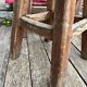 Set of 4 old vintage brutalist fir bar stools