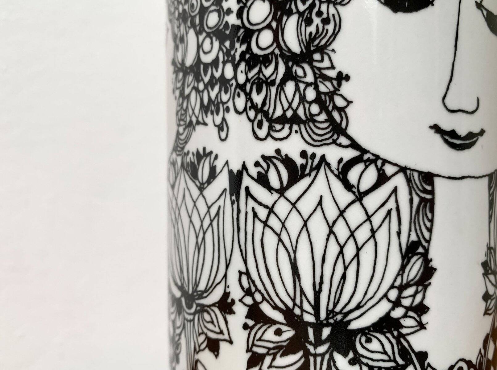 Large Flora German Vase from the Mid-Century by Bjørn Wiinblad for Rosenthal, 1960s