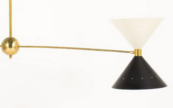 Lustre asymétrique butterfly white & black