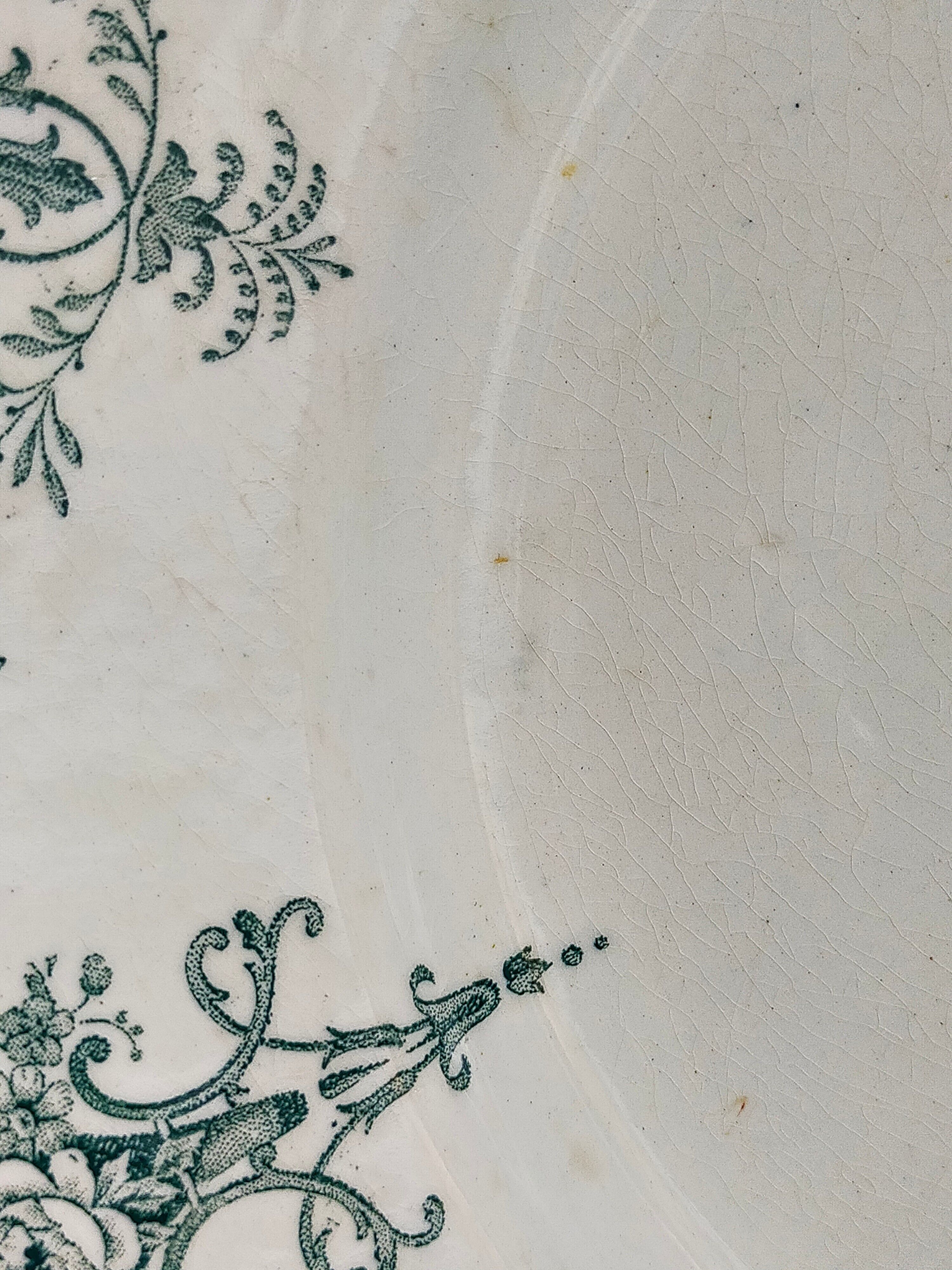 Six old plates iron earth of lunéville model lugano late nineteenth