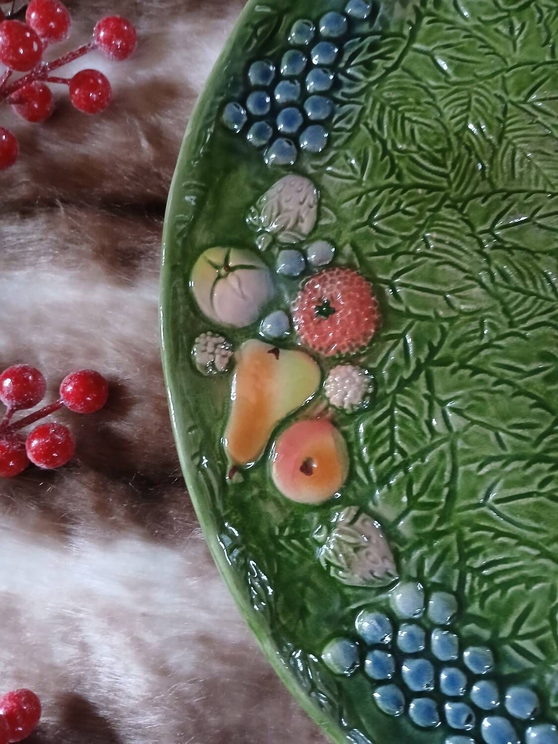 Large antique earthenware dish