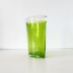 Large vintage green lemon bubble blown glass vase