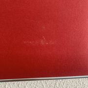 Vintage 1960s barber hairdresser red mirror - 38 x 28 cm