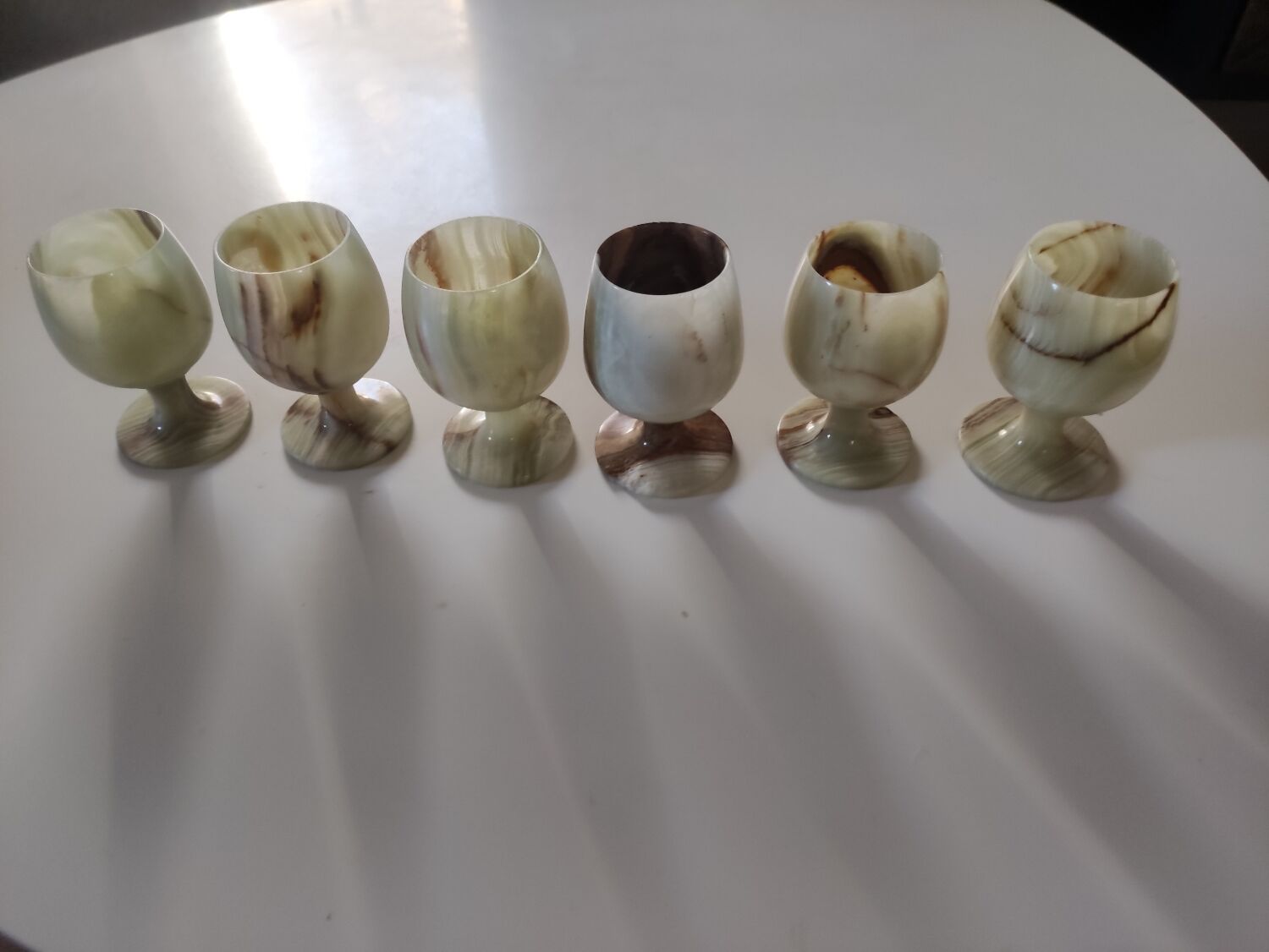 6 onyx wine glasses
