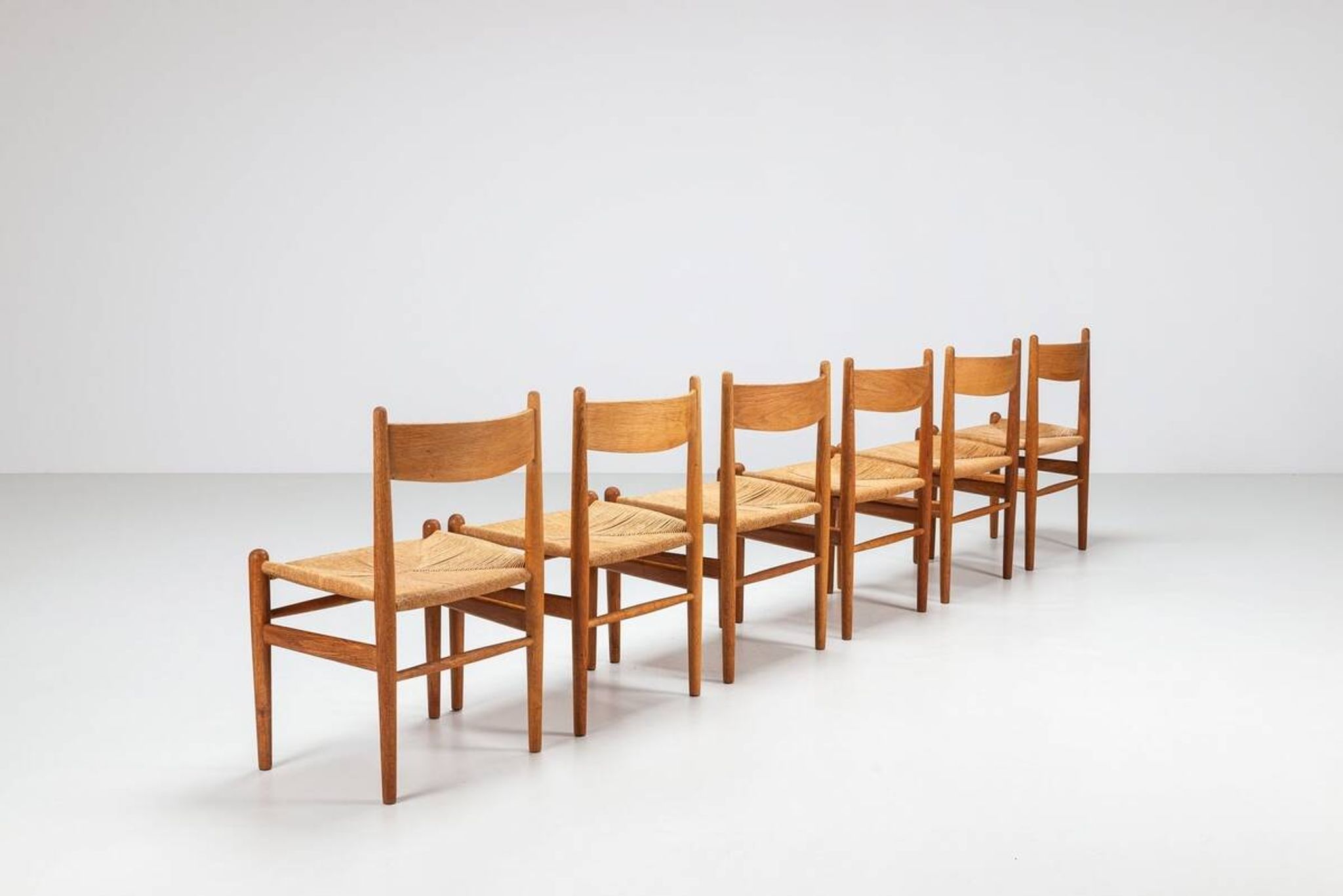 Hans Wegner model CH36 dining chairs in oak Carl Hansen & Son Denmark 1970