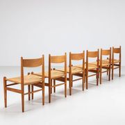 Hans Wegner model CH36 dining chairs in oak Carl Hansen & Son Denmark 1970