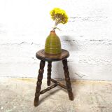 Tripod wooden stool turned