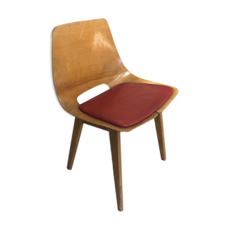 Chair Tonneau de Guariche wooden feet