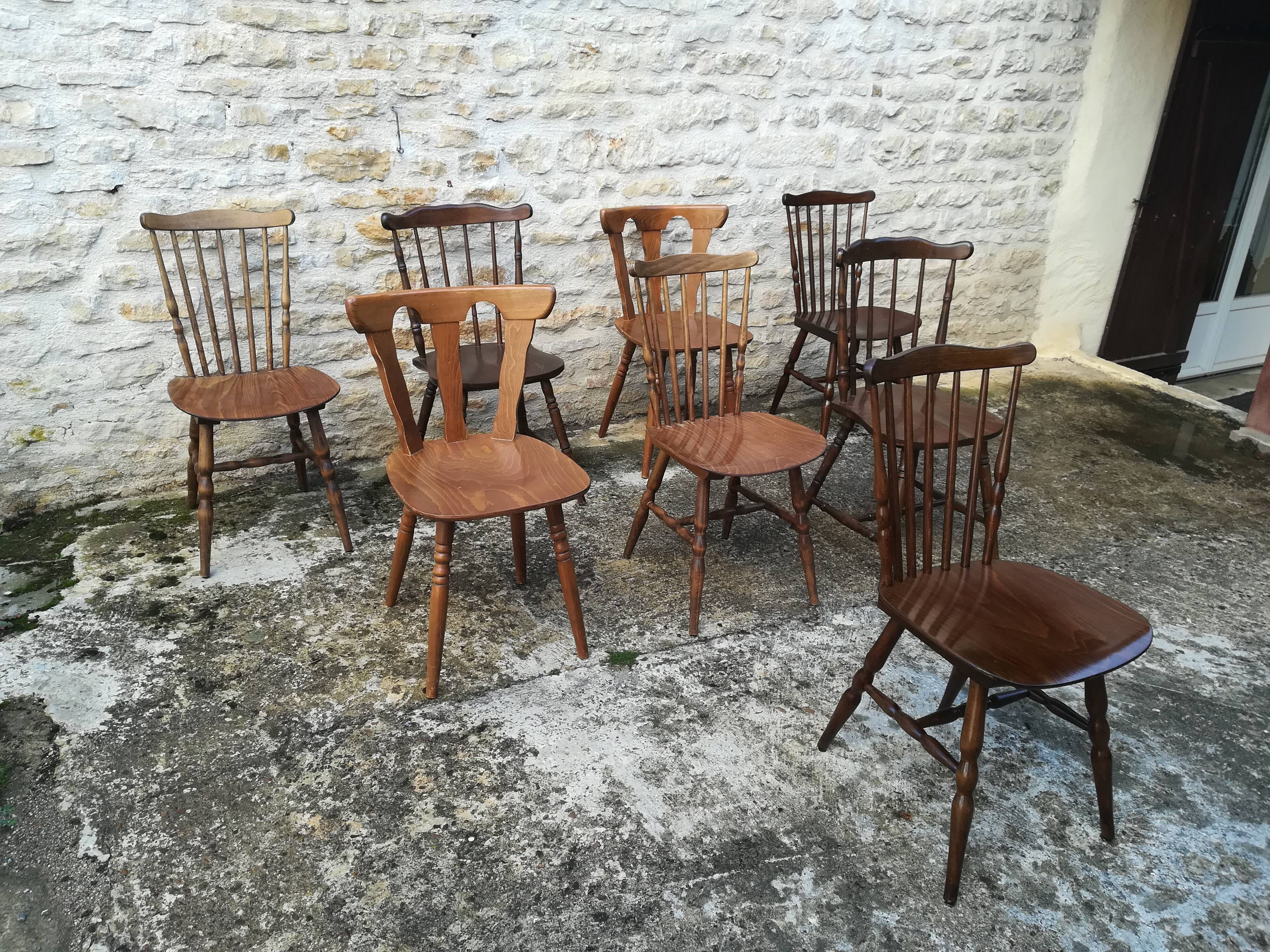 Mismatched bistro chairs