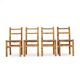 Chaises vintage en rotin et paille tissée, années 1960, lot de 4
