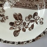 Antique plate with brown floral decoration, Grand dépôt E. Bourgeois