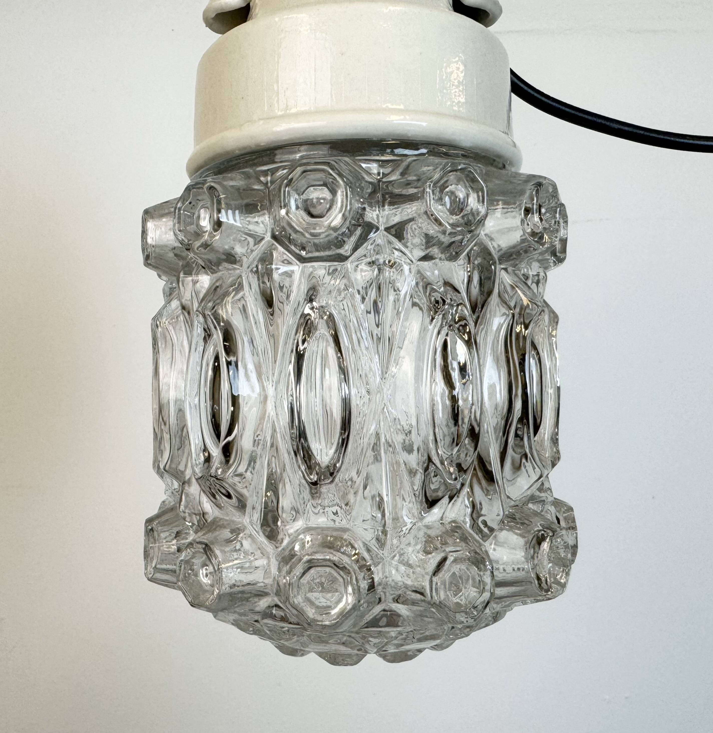Vintage White Porcelain Pendant Light, 1970s