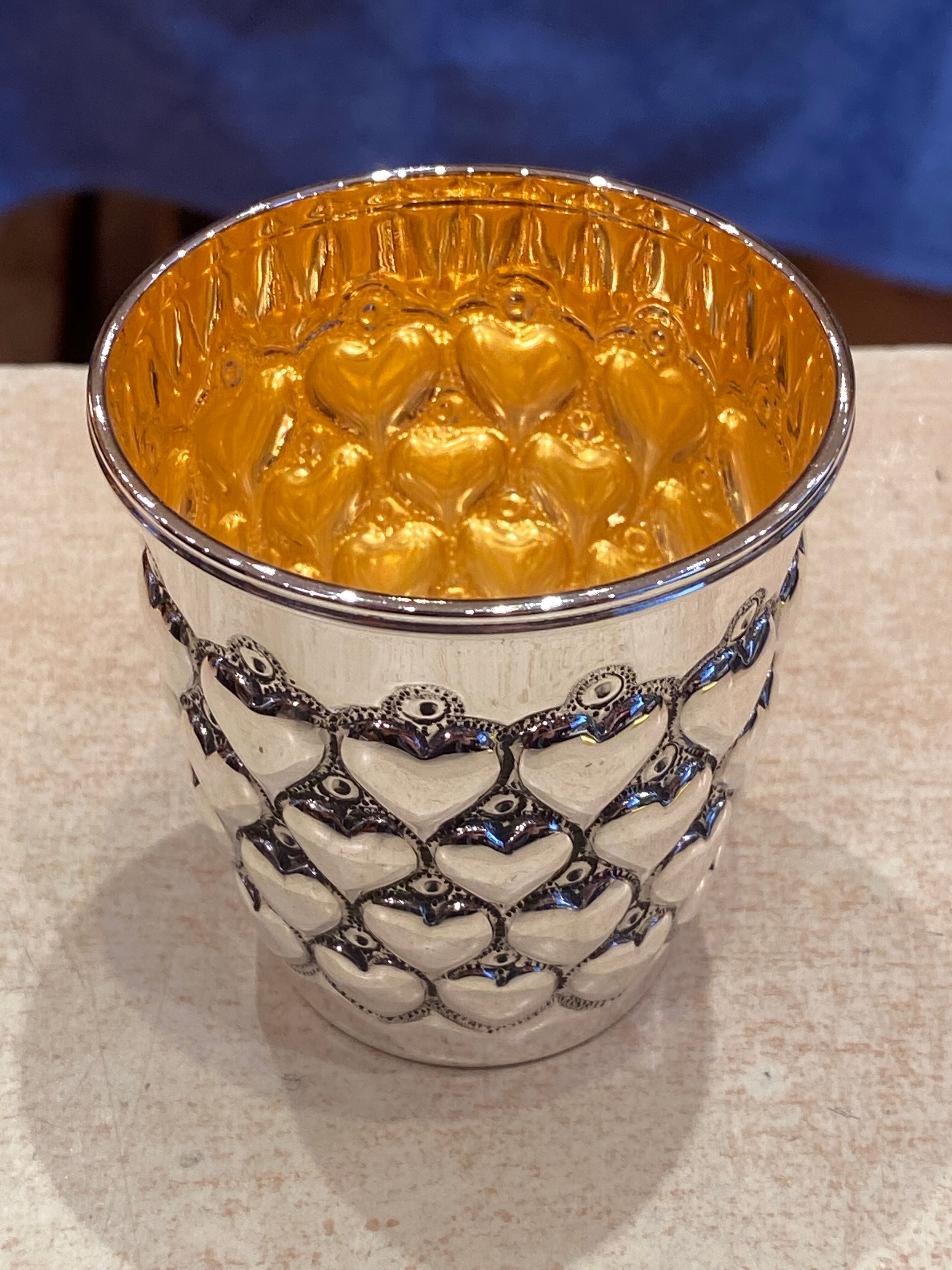 Timbale in solid silver and vermeil