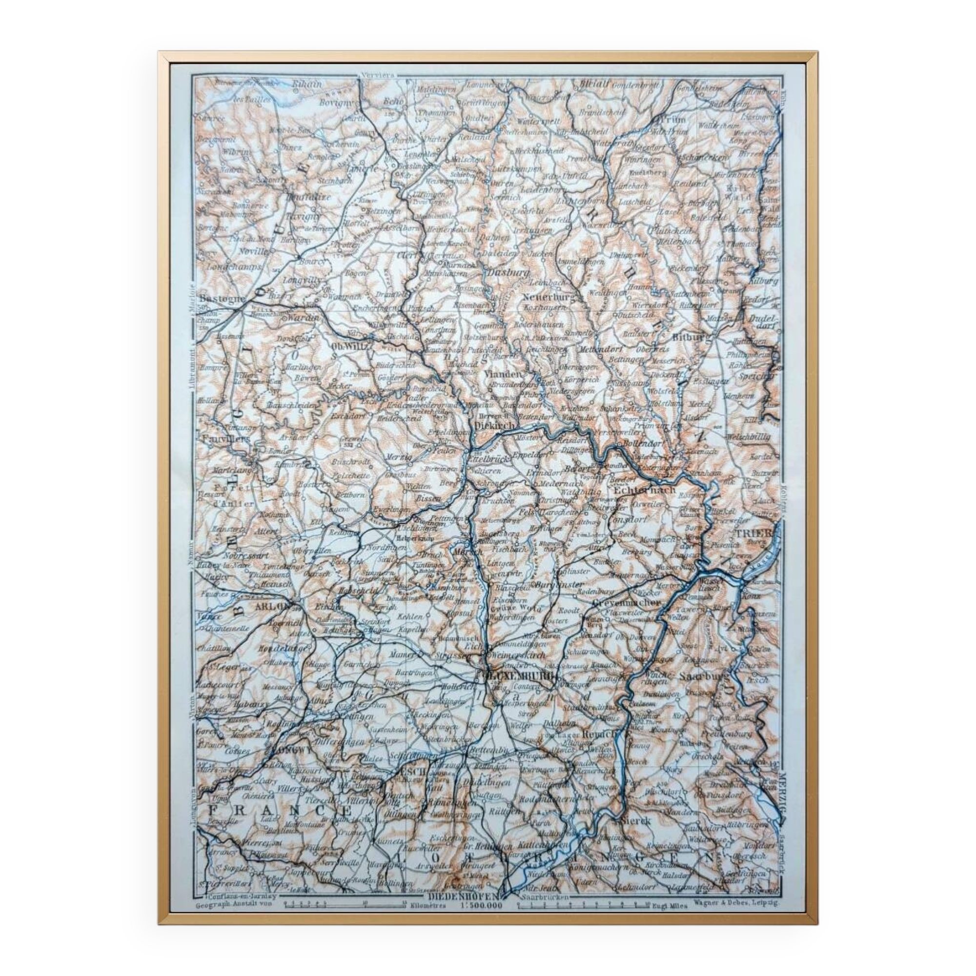 Printed in 1910, Luxembourg and its surroundings.