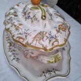 Large vintage French porcelain soup tureen from Moustiers Martres Tolosa