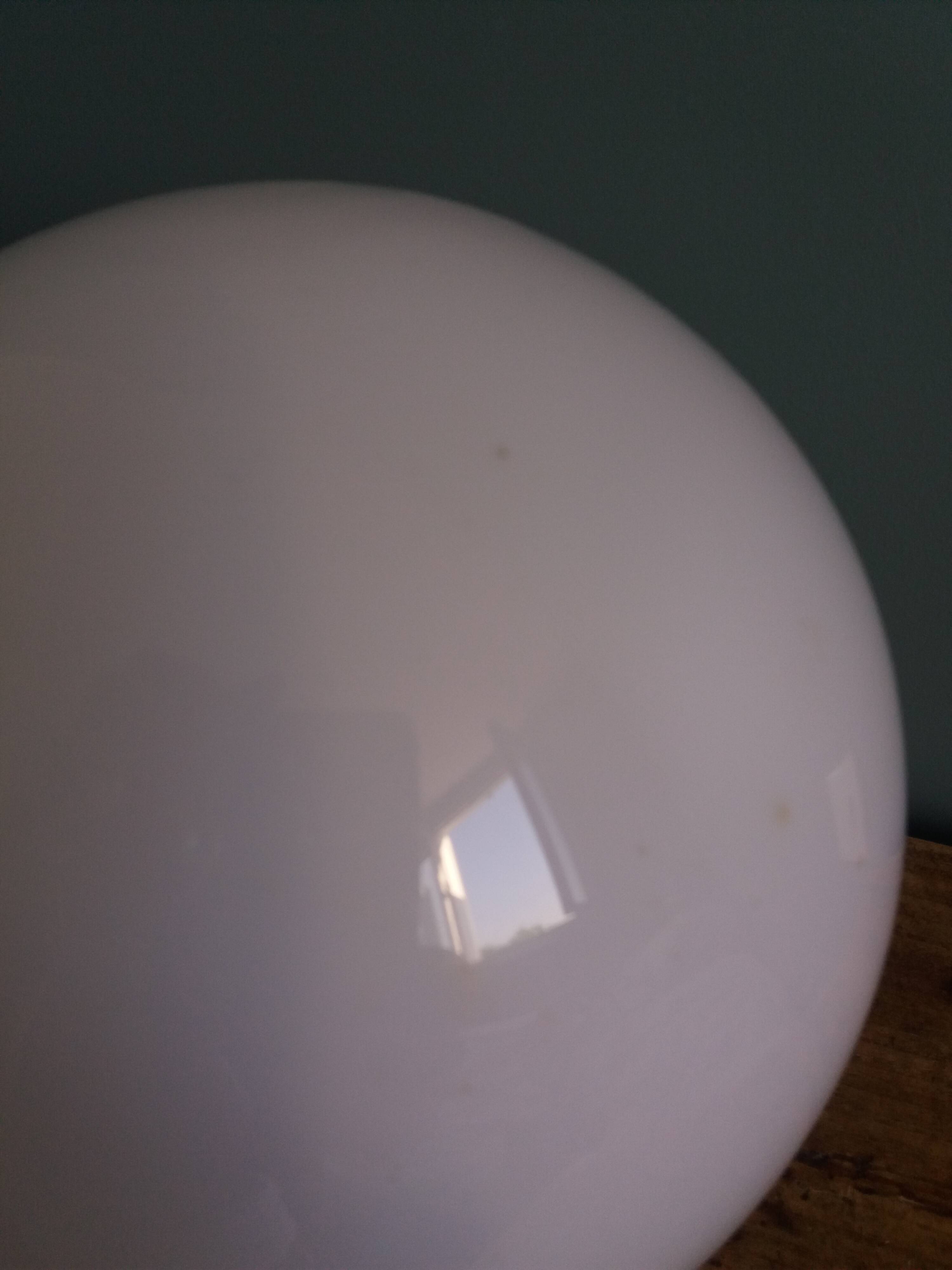 White glass opaline ball globe 20 cm