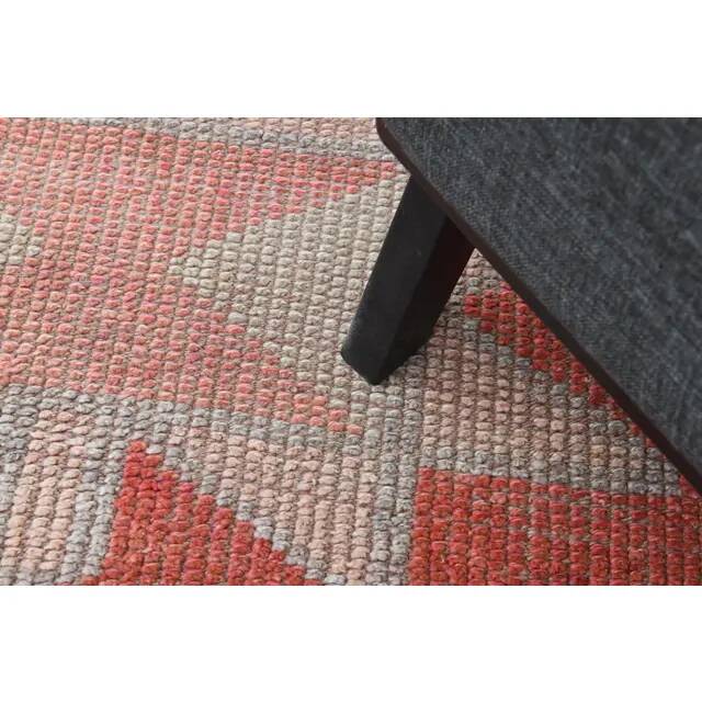 1970s Turkish Oushak Handmade Wool Cotton Red Runner Rug 90x304