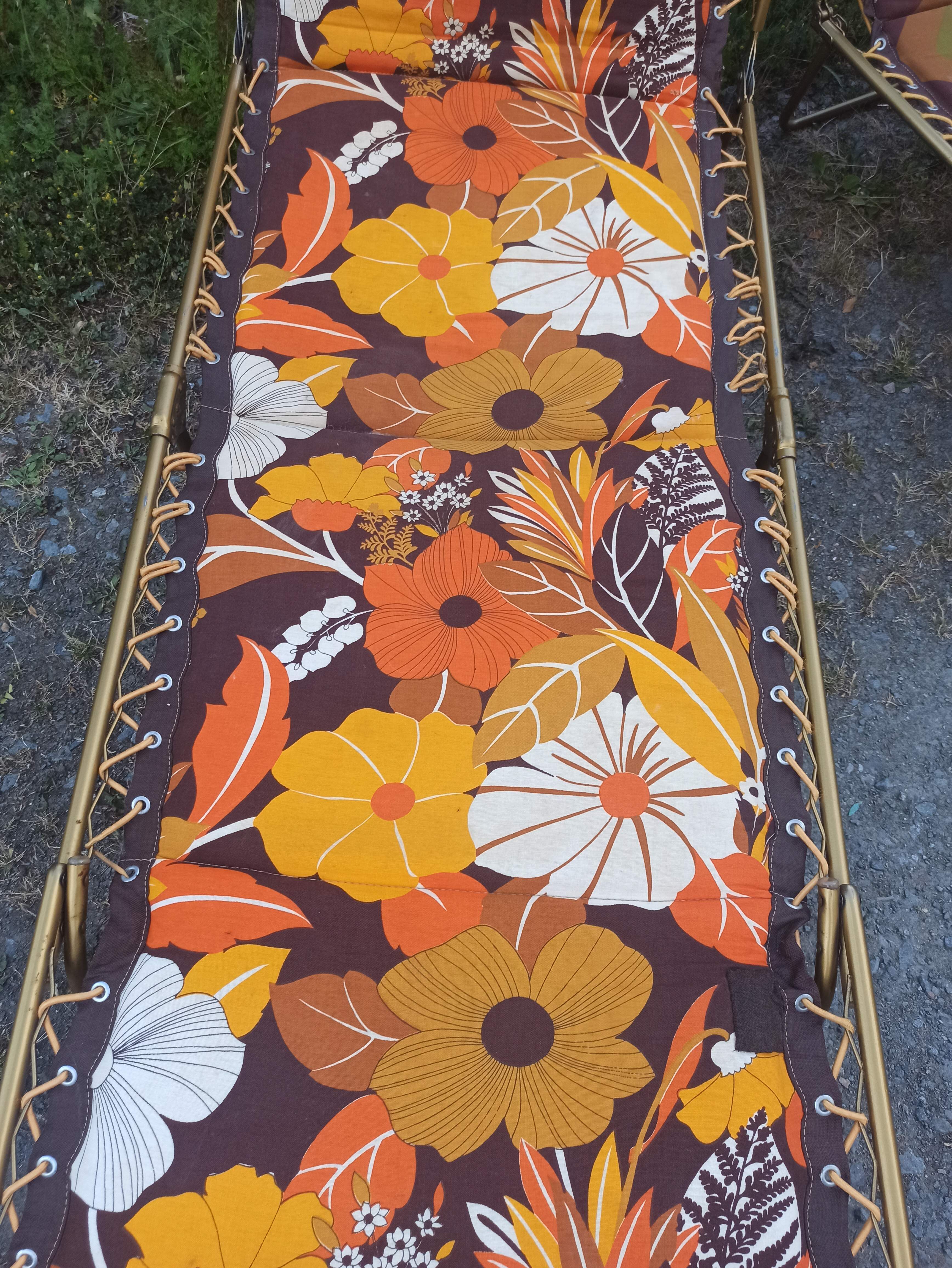 Set 2 sunbathes Lafuma vintage folding sun loungers
