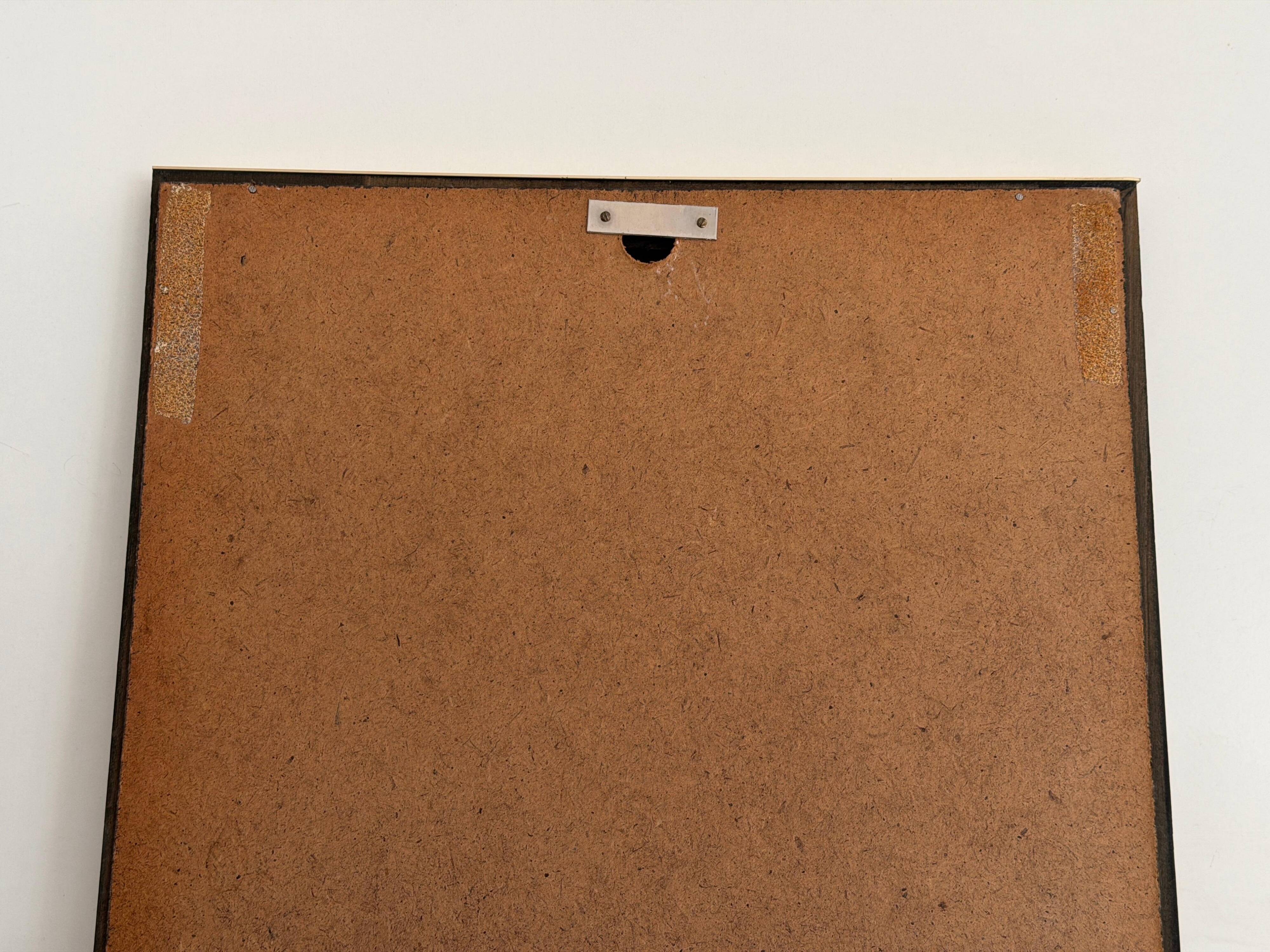 Minimalist rectangular wall mirror with a brass frame, 1960s, Germany
