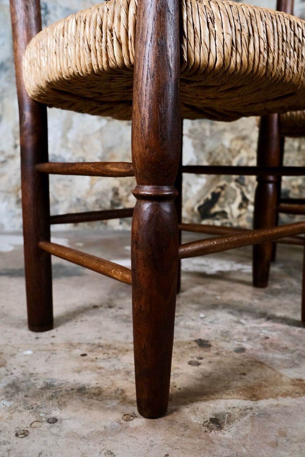 Pair of folk art chairs, France, mid-20th century