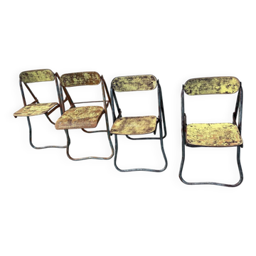 4 chaises bienaise pliantes