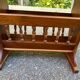 Vintage solid wood magazine rack side table — End table