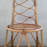 Pair of bamboo chairs and rattan years 70