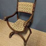 Pair of Renaissance style walnut armchairs