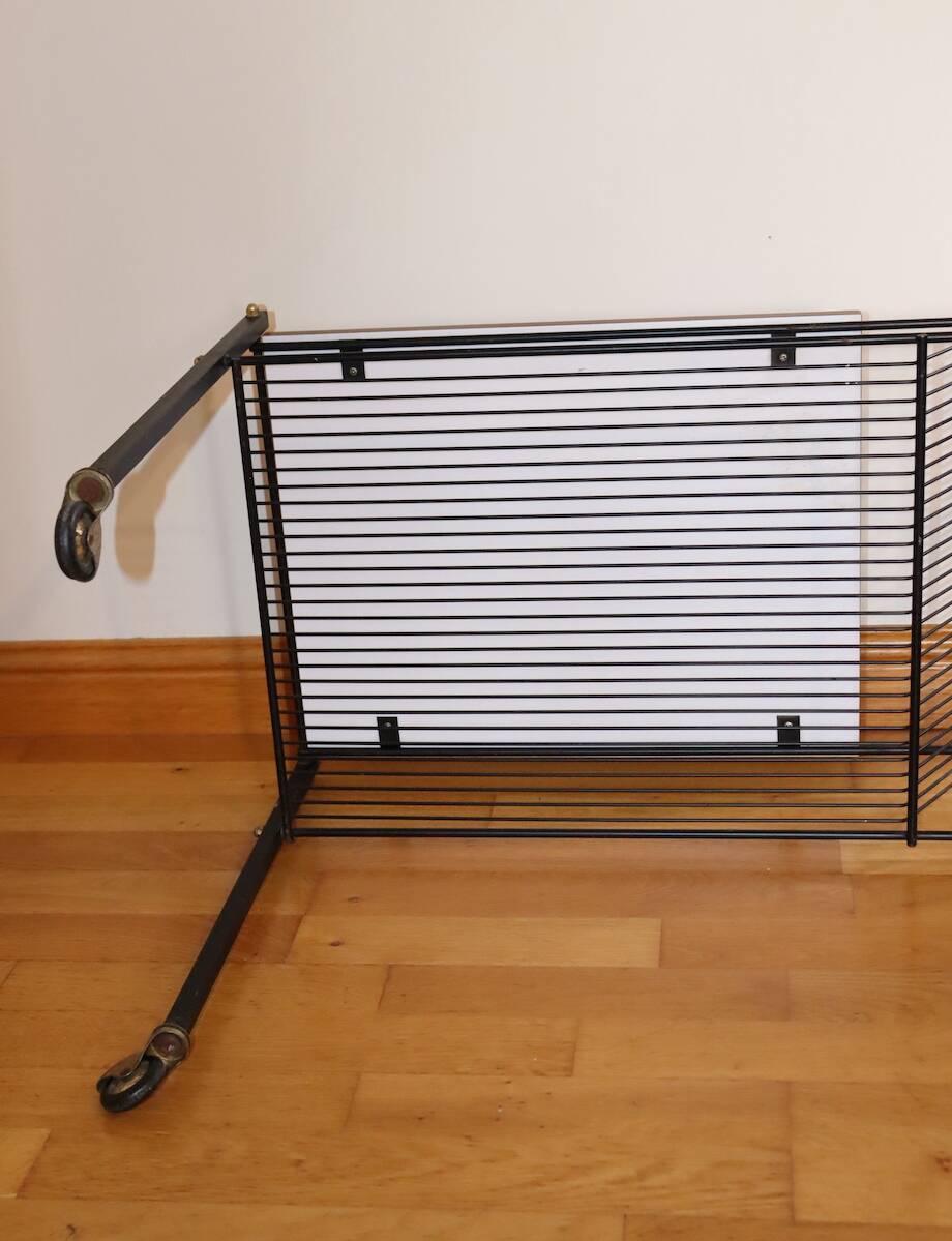 Black metal turntable table