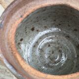 Pot and its lid in glazed stoneware