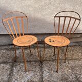 2 chaises montgolfière de jardin vintage