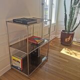 70's Smoked Glass and Chrome Console