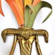 Maison Baguès, three bronze appliques decorated with camel heads and palm leaves