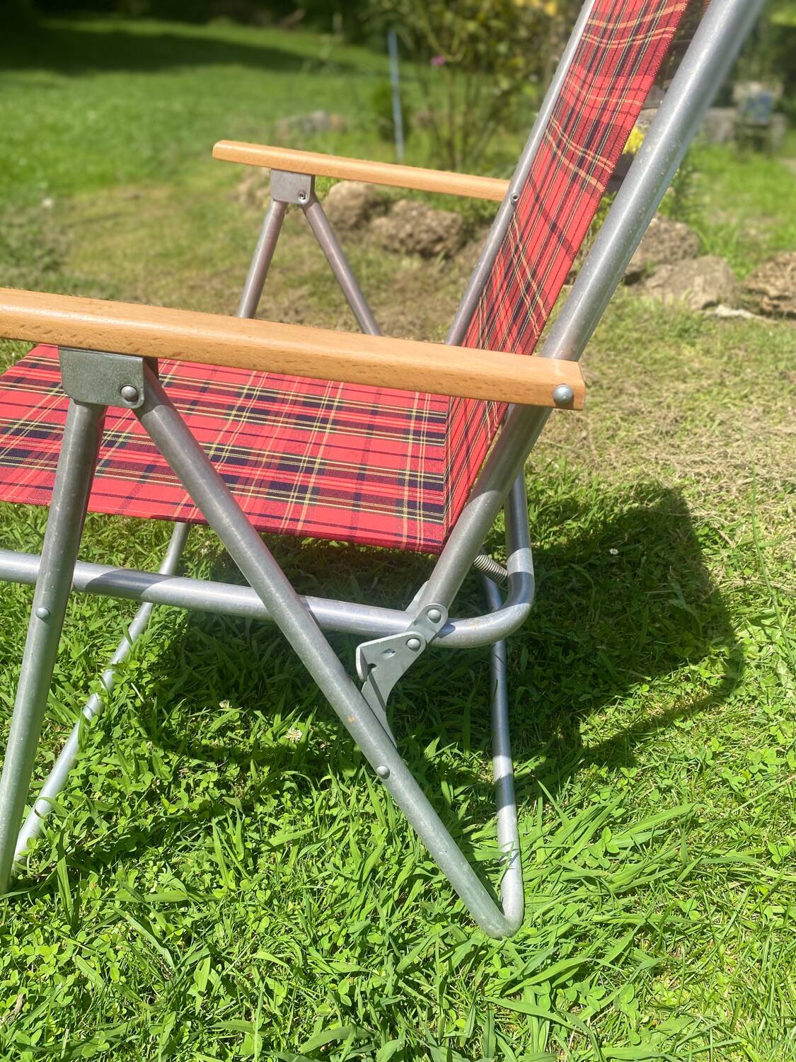 Checkered camping chair