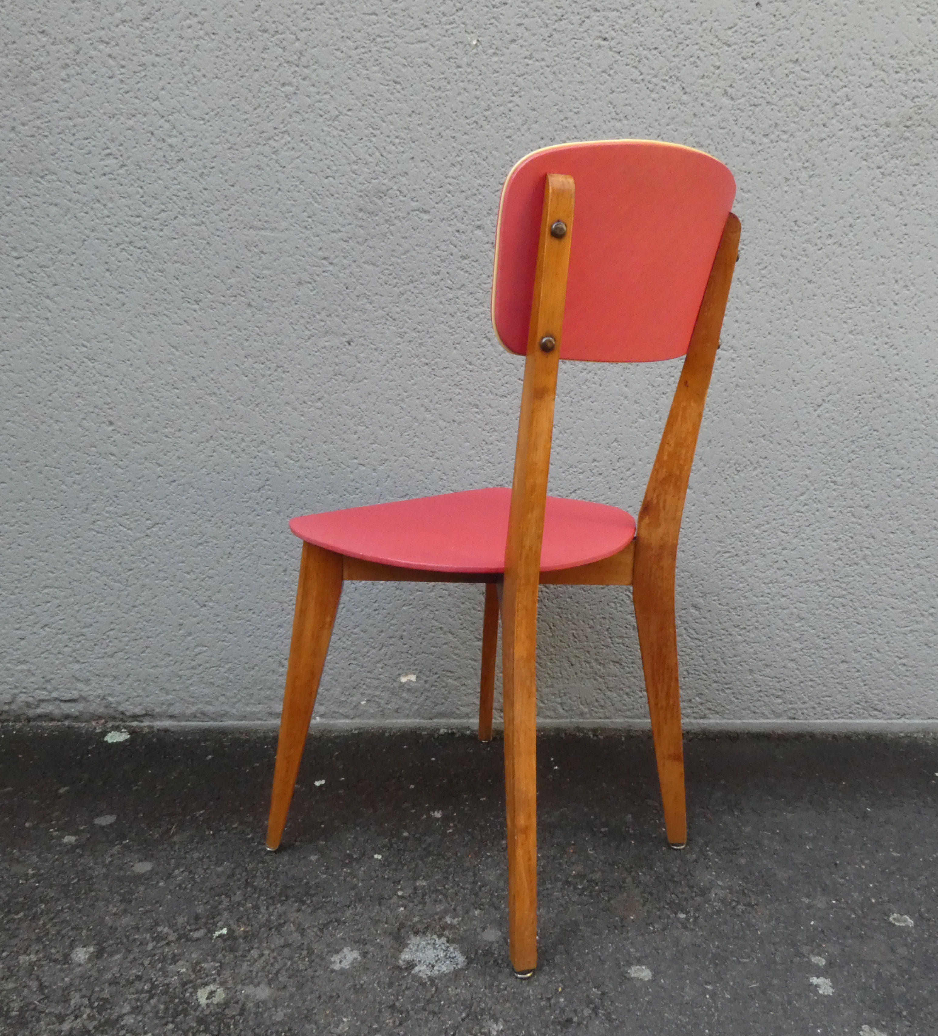 old vintage red chair