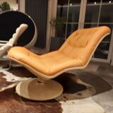 Armchair and ottoman in sky color whyskey by georges-charles van rijck by beaufort in 1970