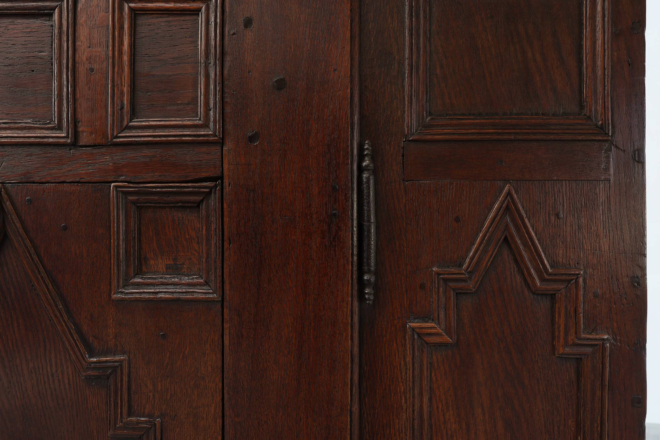 French 16th Century Antique oak hand carved wardrobe