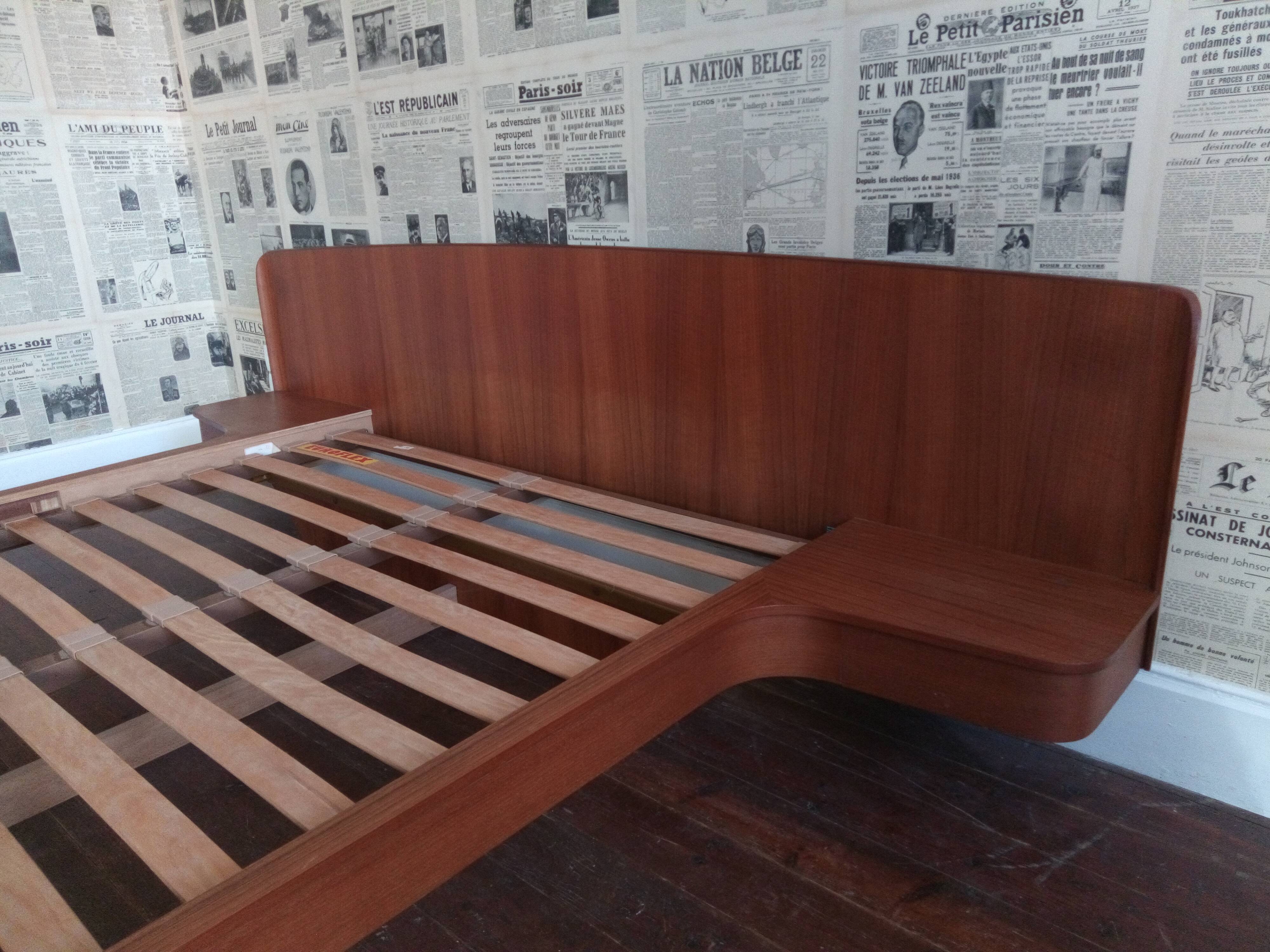 Vintage Scandinavian teak bed 1960
