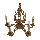 Lucien Gau chandelier in solid bronze