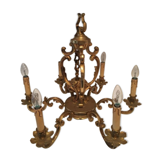 Lucien Gau chandelier in solid bronze