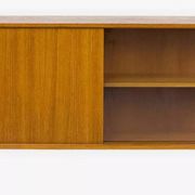 Vintage teak sideboard with sliding doors 1970s