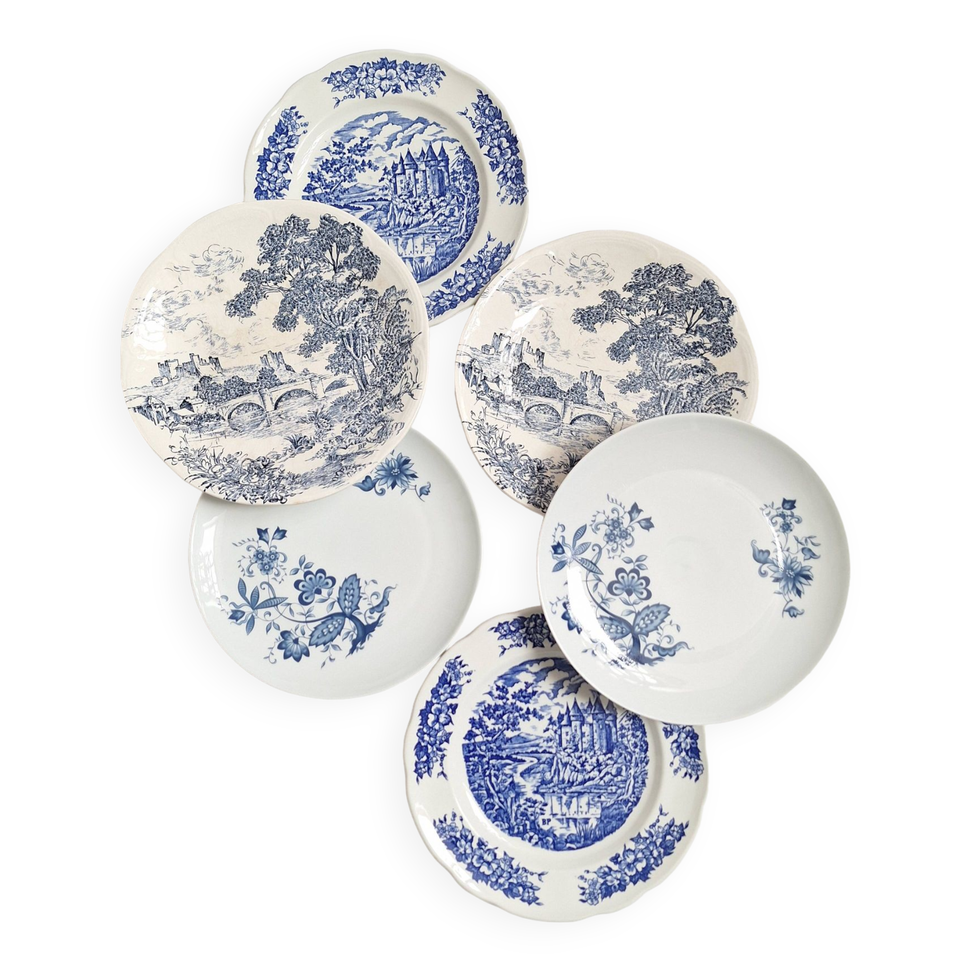 Vintage blue dinner plates