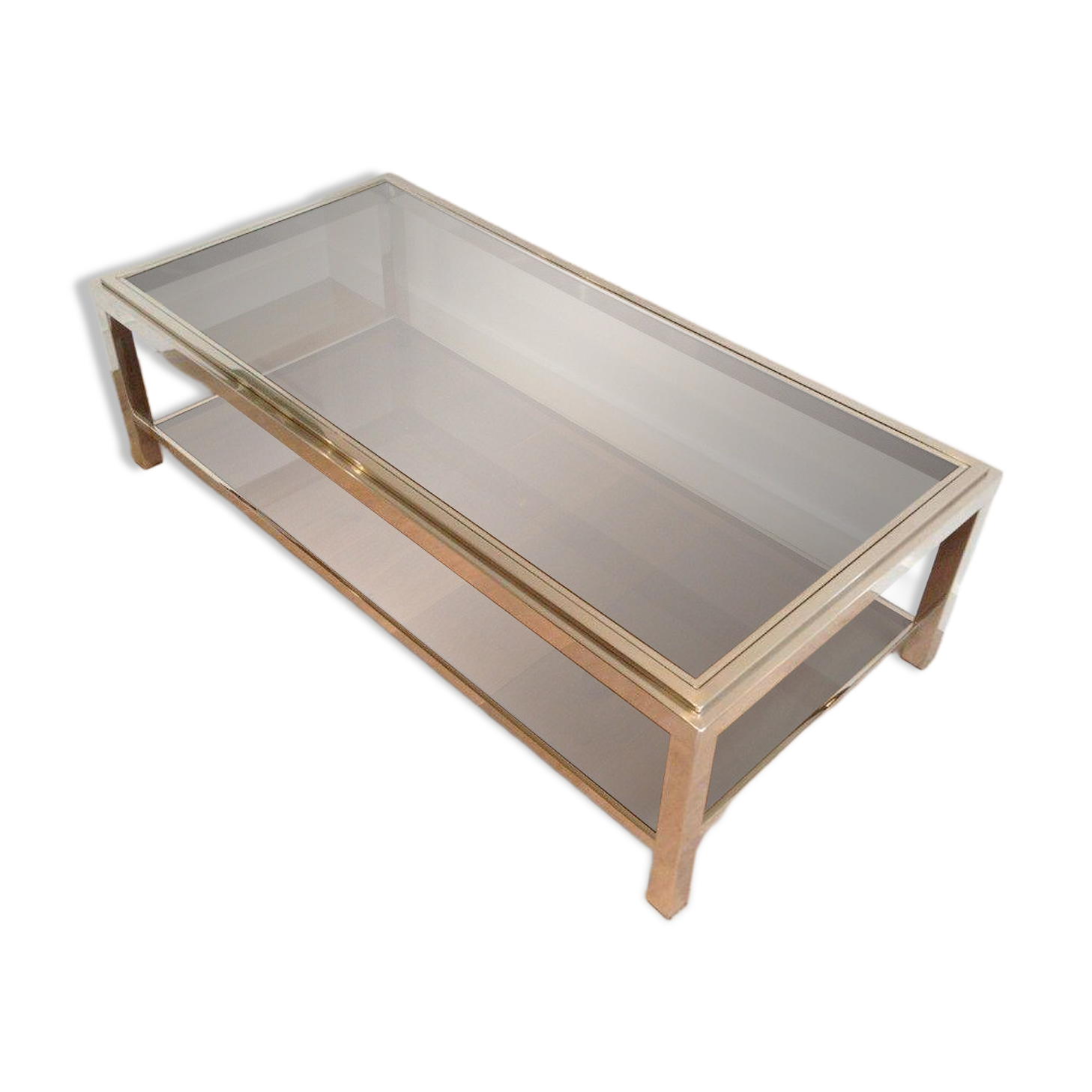 Rectangular chrome coffee table