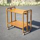 Vintage serving trolley, folding trolley, thermoformed wooden serving trolley