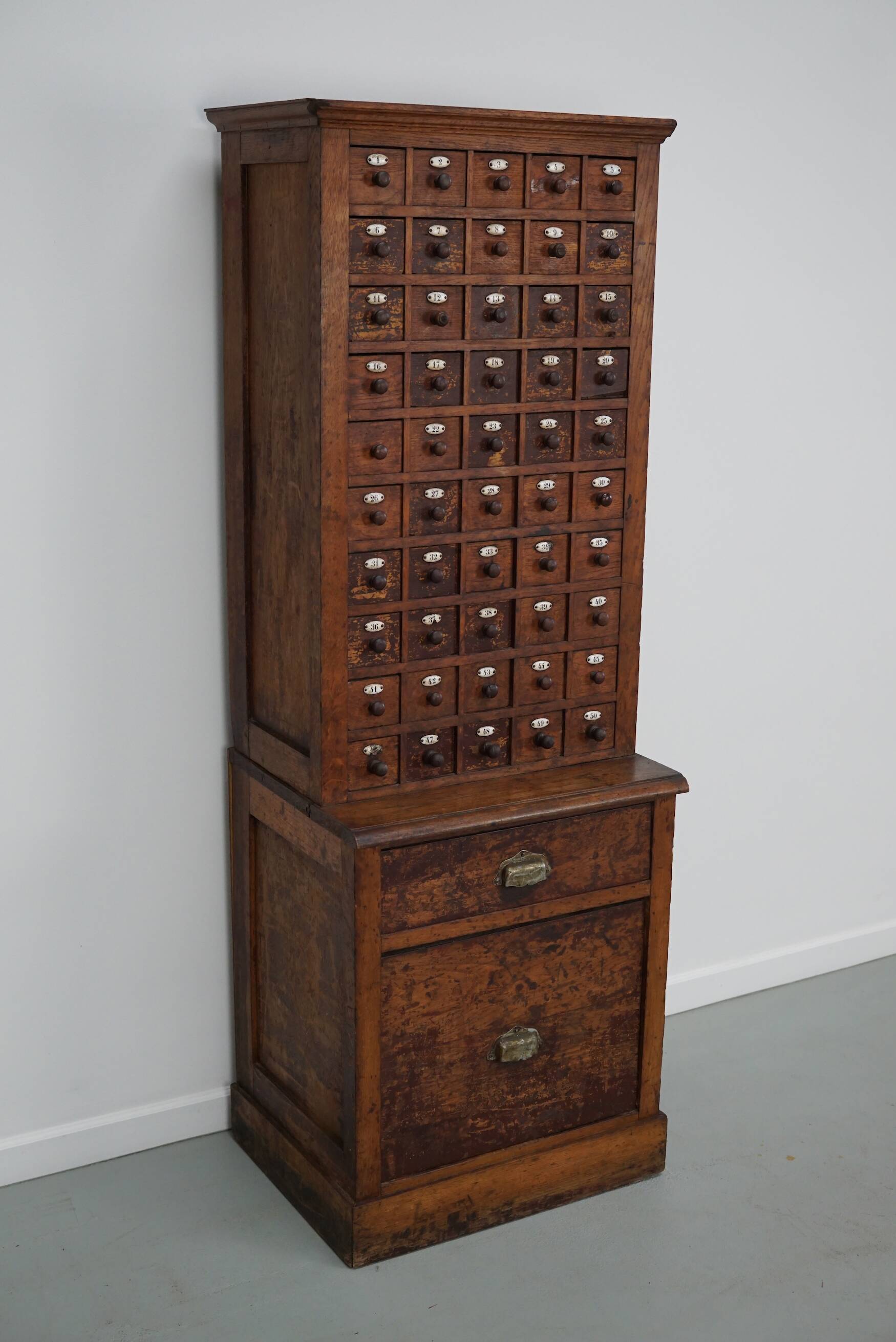 Jeweller's / Watchmaker's Cabinet in French Oak, Early 20th Century