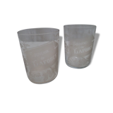 Deux anciens verres gobelets gravé Souvenir