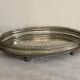 Oval metal service tray