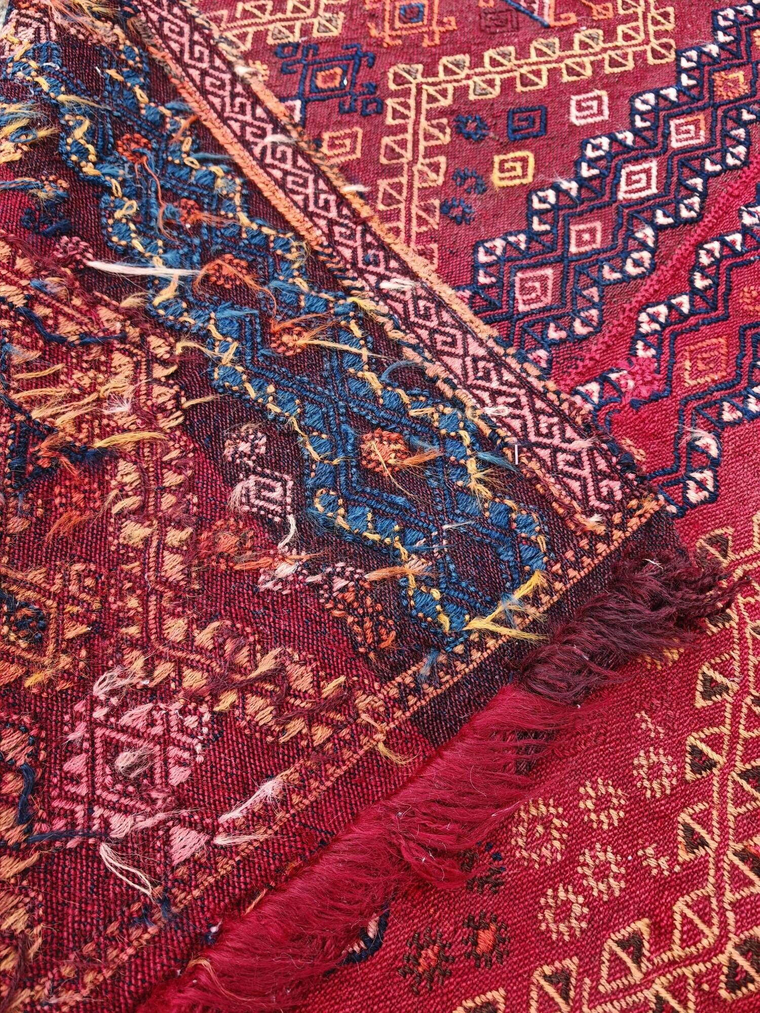 Antique Cicim or Jijim handwoven Kilim from Anatolia, 1920s