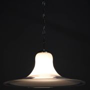 Italian mid-century glass and brass pendant light, 1960s